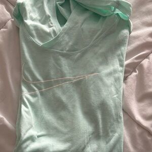 Nike Women's Long Sleeve Dri Fit Top Mint Green with White Swoosh
